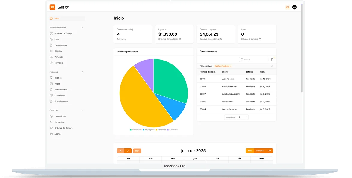 TallERP - Sistema de gestión para talleres mecánicos