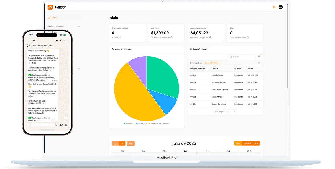 TallERP - Vista previa de la aplicación